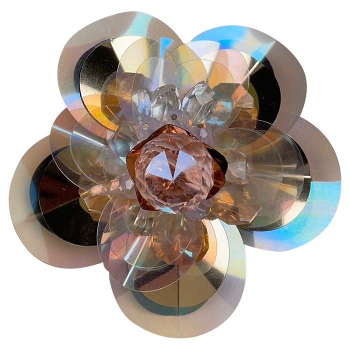 Lanvin H&M broszka w kształcie kwiatu  elegancka kamienie