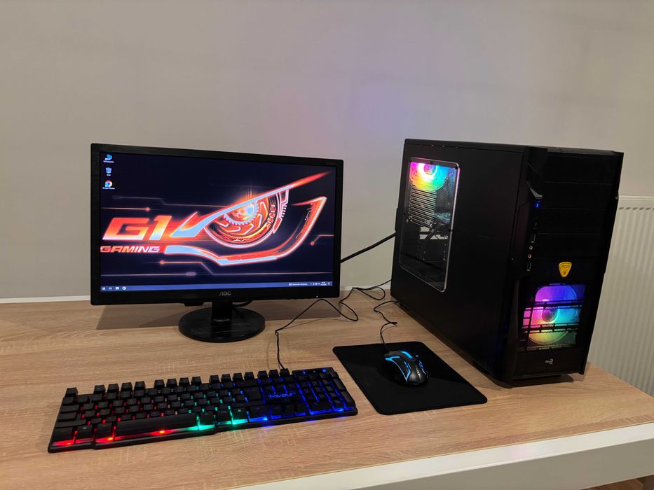 Zestaw Do Gier i5 4x3.8ghz/GTX-4GB!/Ram-16GB/SSD+1TB/Monitor 22'
