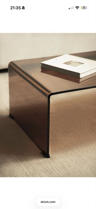 Stolik kawowy ze szkla hartowanego karmelowy SKLUM nowy