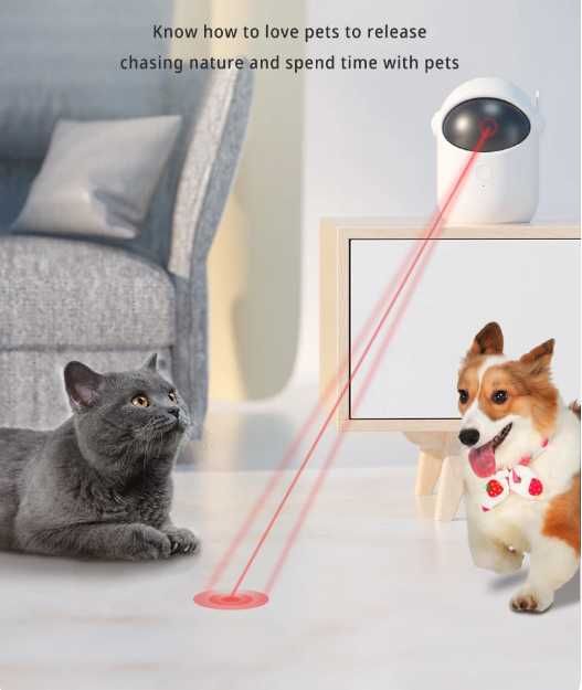 Електрична лазерна іграшка для котів  (USB, 3 режими, автообертання)