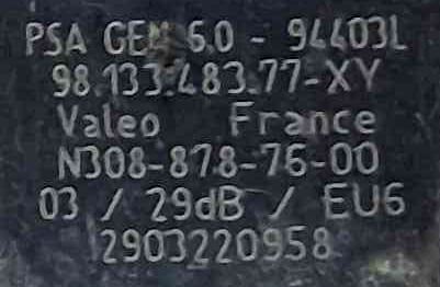 Sensor de Estacionamento Trás 9813348377XY - PEUGEOT 308 III