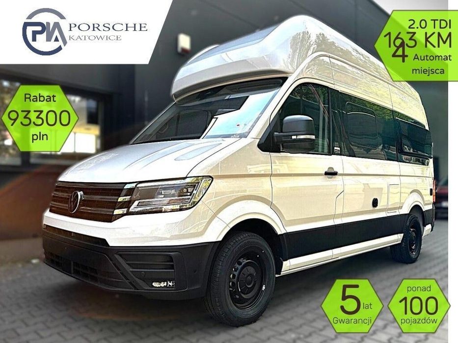 Volkswagen Crafter Grand California 600 2.0 TDI 163 KM AUT  Wyprzedaż 2025 RABAT 83 300 PLN VWFS 102,9% PLAC ponad 100 pojazdów