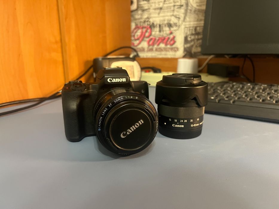 Canon m50 + Kit 15-45 + 50mm 1.8 -canon EF 50mm f/1.8