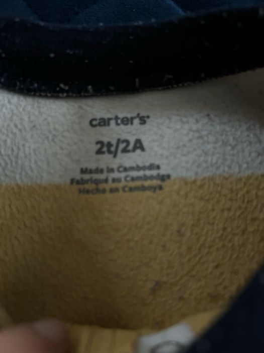 Polarowe biało-żółte pidżamy/śpiochy Carter’s 2 latka