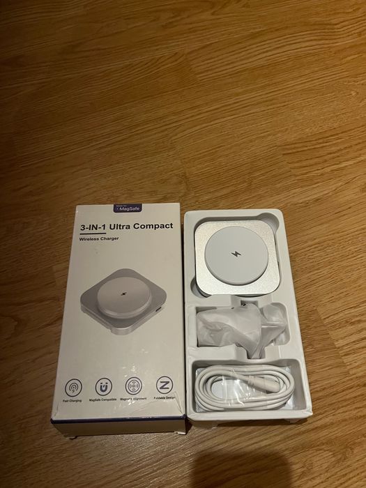 Ładowarka bezprzewodowa  3-W-1 SKŁADANA BIAŁA STACJA ŁADUJĄCA