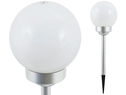 lampa solarna mleczna kula lampka 15cm 4 led p-015