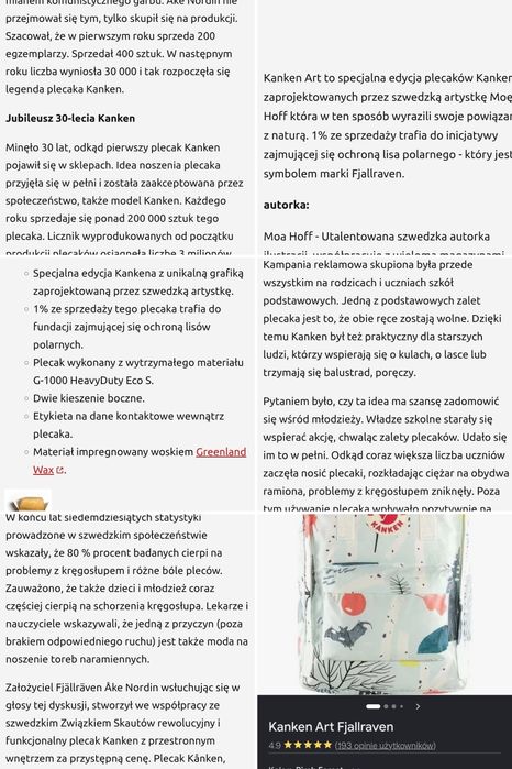 Plecak Kanken Fjällräven limitowana edycja.