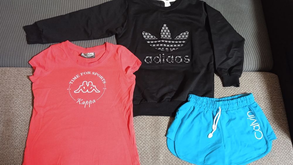 Bluza Adidas t-shirt Kappa spodenki Calvin Kleina 134 dla dziewczynki