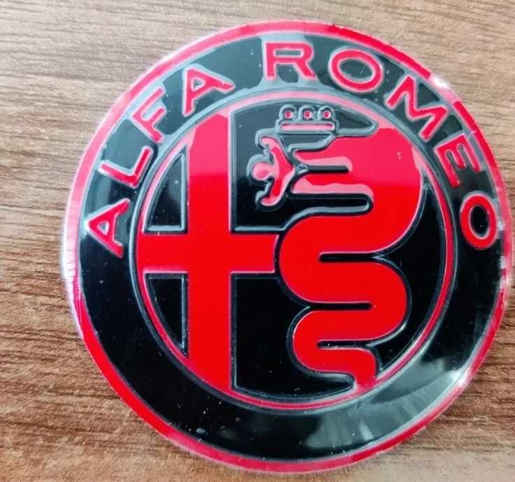 Nowy znaczek Alfa Romeo czerwono czarny 56mm komplet