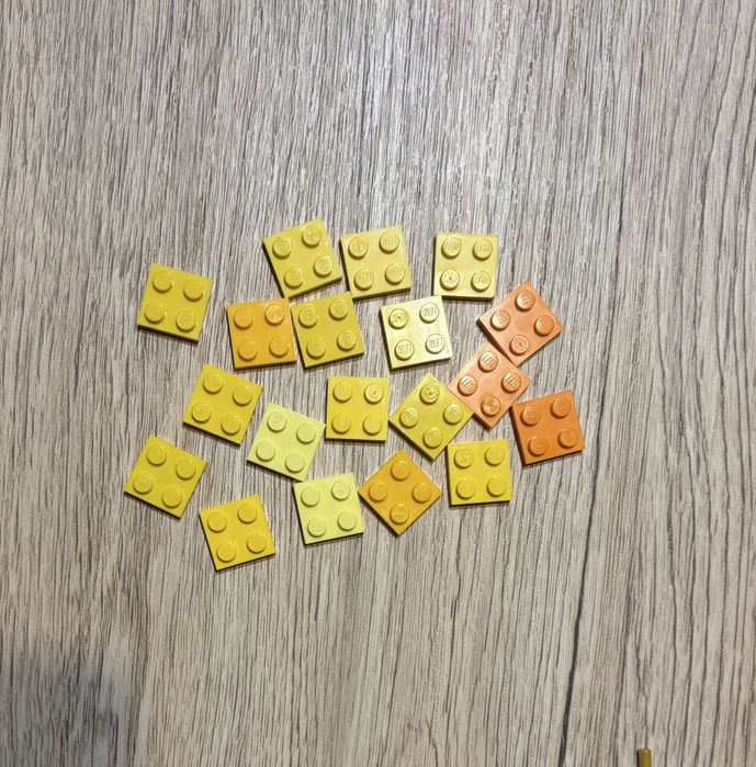 Lego 3022 żółty, pomarańczowy 19 sztuk