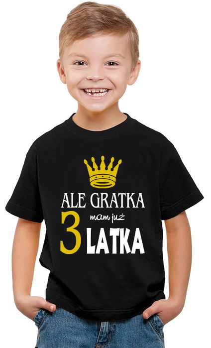 Urodzinowa koszulka, ALE GRATKA MAM 3 LATKA (110-116cm)