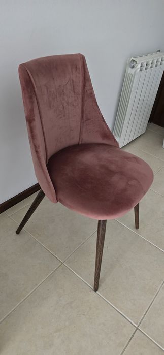 Cadeira veludo salmão