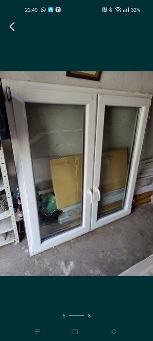 Okno PCV brazowo biale wymiary 145x135