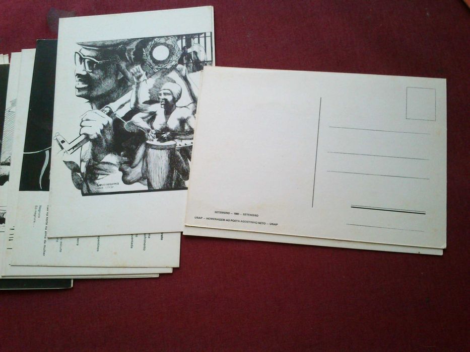 12 Postais Poemas Ilustrados de Agostinho Neto-UNAP-1980