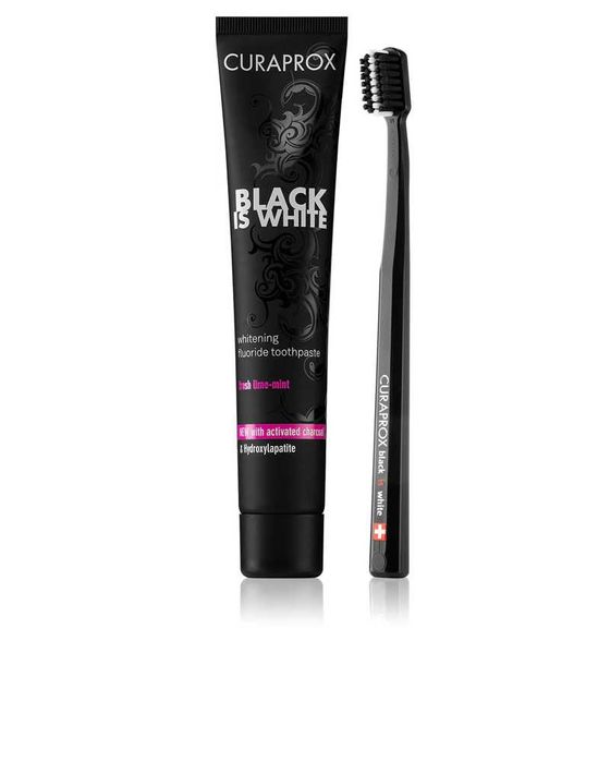 Curaprox black is white стоматологічний набір / відбілююча зубна паста