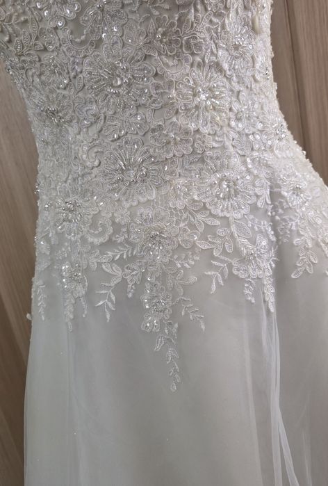 Suknia Sukienka Ślubna Ecru Koronka Princesska Gdańsk