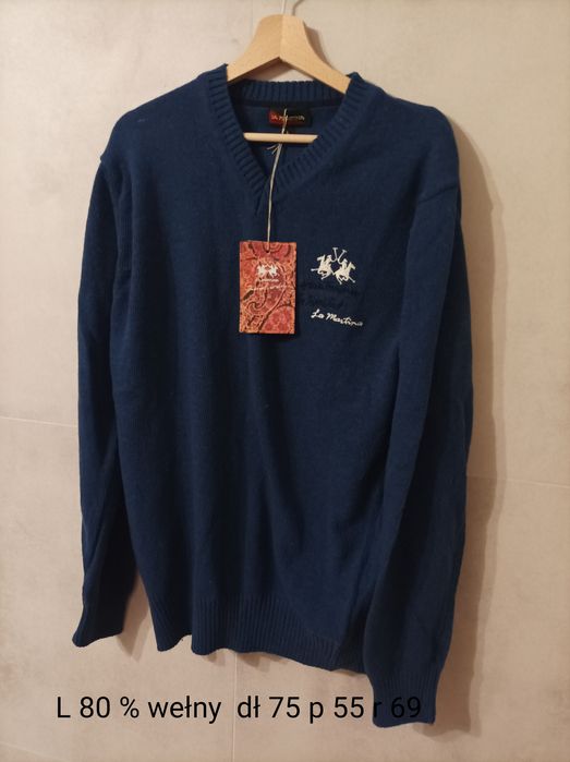 Sweter 80% wełny La Martina L