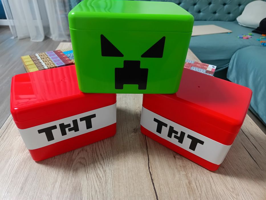 Магнітний конструктор майнкрафт в ТНТ боксі 200кубиків + 10 героїв