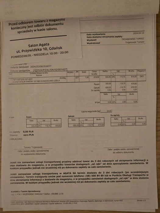 Stolik kawowy agata meble