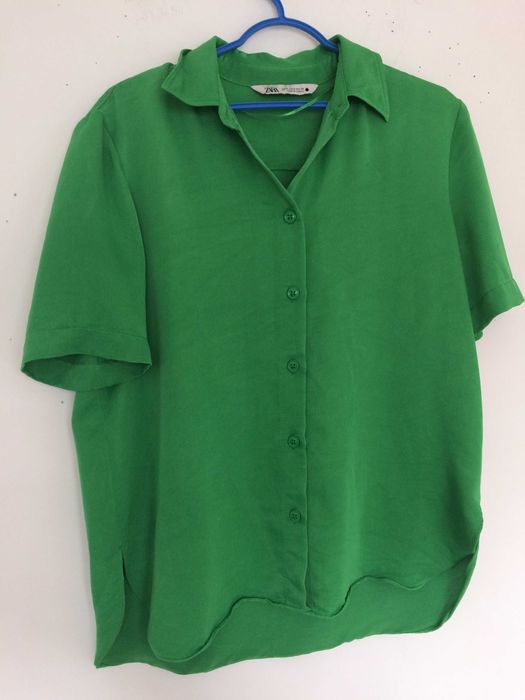 Koszula ZARA mr green thumb 420 team guziki satynowa lekka