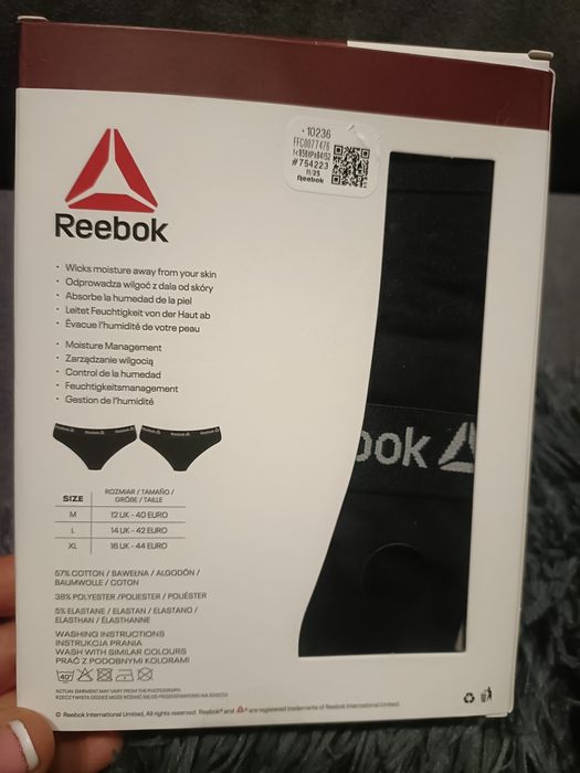 2pak sportowych majtek Reebok czarne szeroka guma napisy r.xl