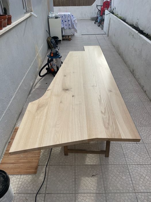 Tampo de cozinha de madeira maciça