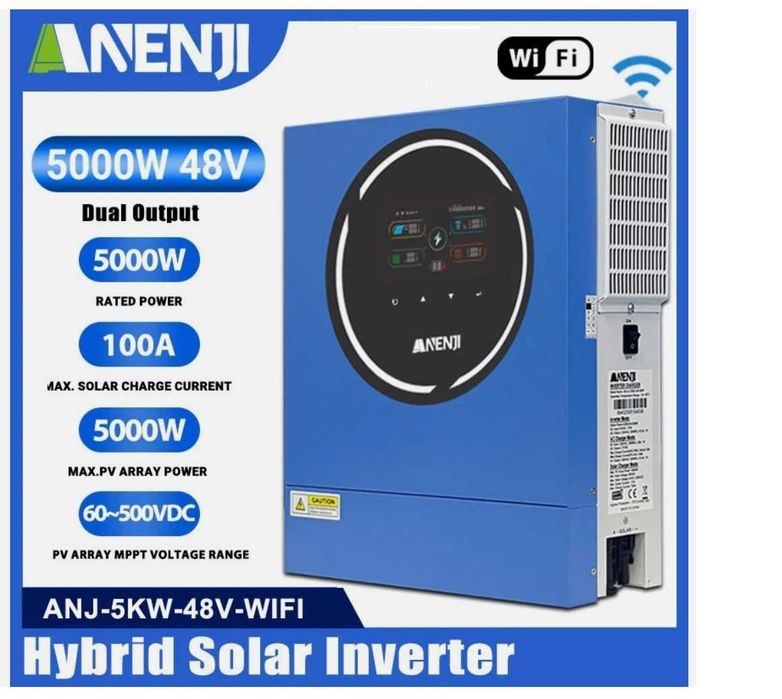 Зелений тариф Anenji 5kW 48V з WiFi нова модель 2025