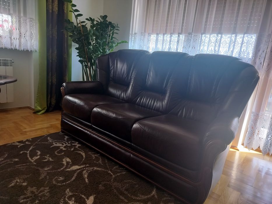 Sofa skóra naturalna nowa rozkładana
