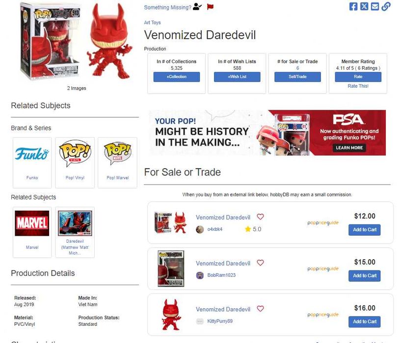 Venomized Daredevil funko pop