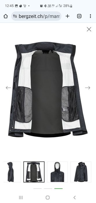 Marmot штормовая куртка ветровка  полная защита от воды
