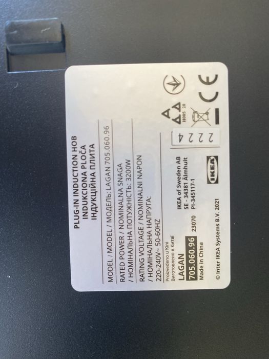 Placa Indução IKEA pequena 2 bicos