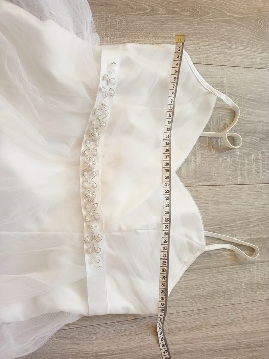 Elegancka sukienka damska biała tiulowa Lilly rozmiar L 40