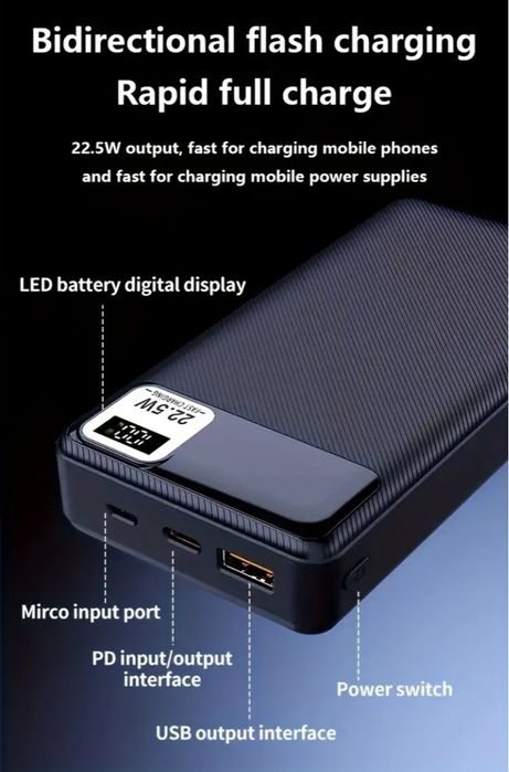 Power Bank 20000mAh

com Carregamento Ultra-Rápido de 22.