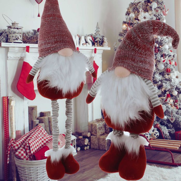 SKRZAT Krasnal Gnom ŚWIĄTECZNY Teleskopowy Mikołaj Stojący Duży 115cm