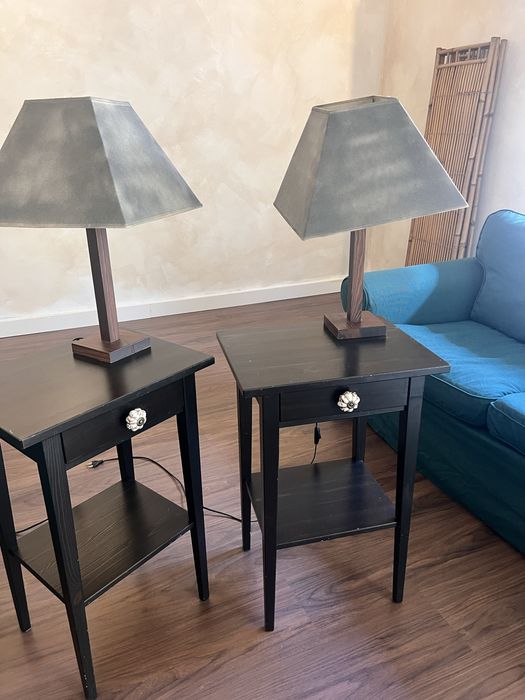 Mesa de cabaceira preta x2