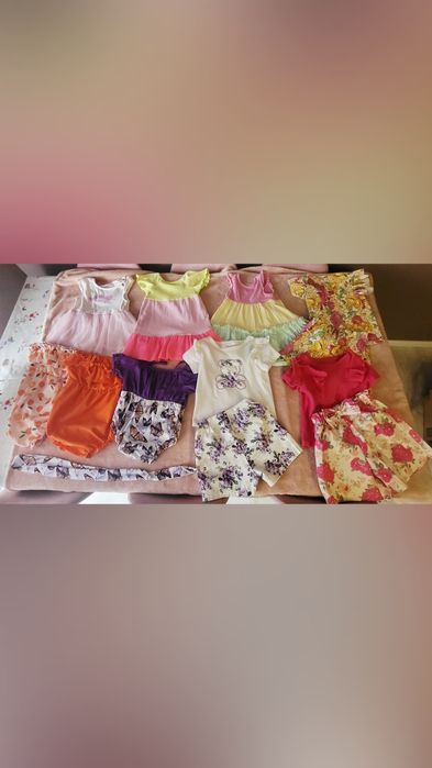 Letnia paka ubrań dla dziewczynki rozmiar 80, 86, 92