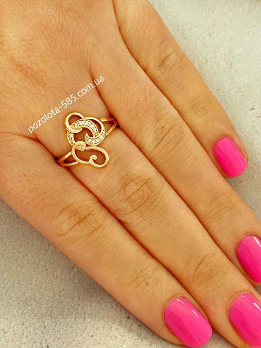Позолоченное Кольцо "Фигурные Вырезы" р.18 (Разные Модели). Позолота