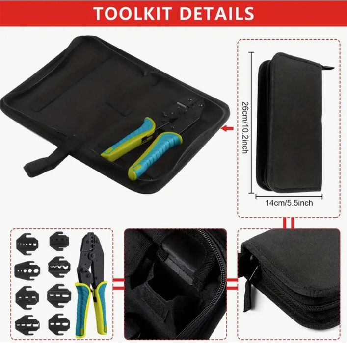 Alicate de Cravar terminais de ponteira c/ roquete 0.25 - 35mm²