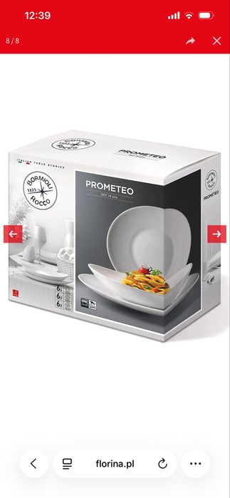 Talerze obiadowe Bormioli Rocco Prometeo 6 osób 18 elementów