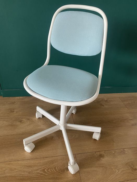 Dziecięce krzesło biurowe ÖRFJÄLL, biały/Vissle jasnozielony