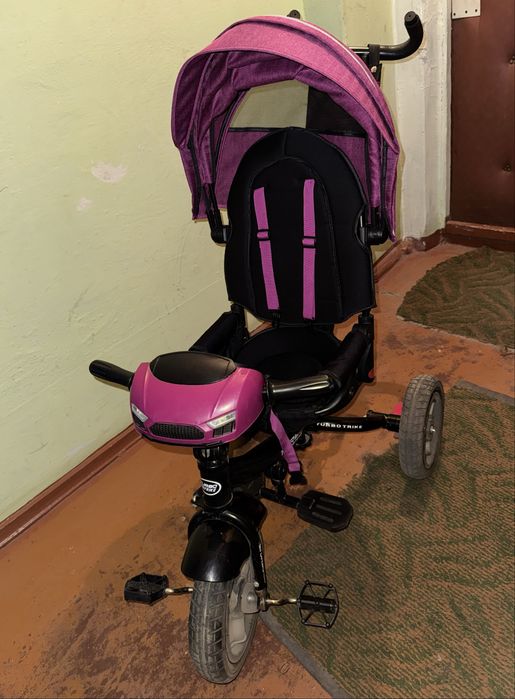 Дитячий триколісний велосипед з ручкою TURBO TRIKE