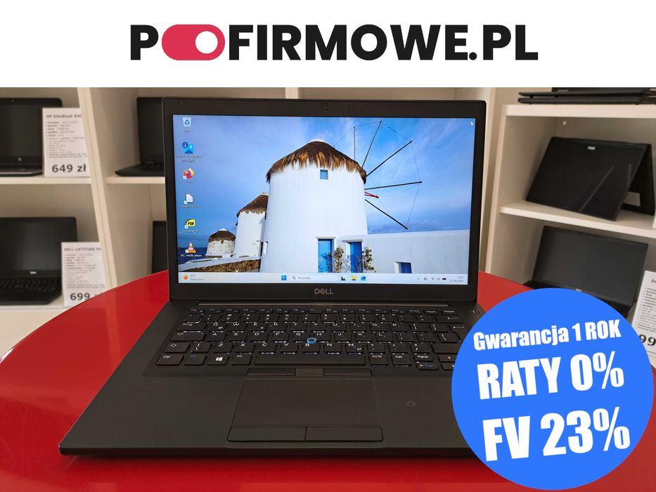 Laptop 14" A-Klasa Dell Latitude 7490 i5-8gen 8GB Win11 256SSD FullHD IPS Modem Sim LTE USB-C HDMI Gwarancja 12mc Faktura 23% PoFirmowe.pl