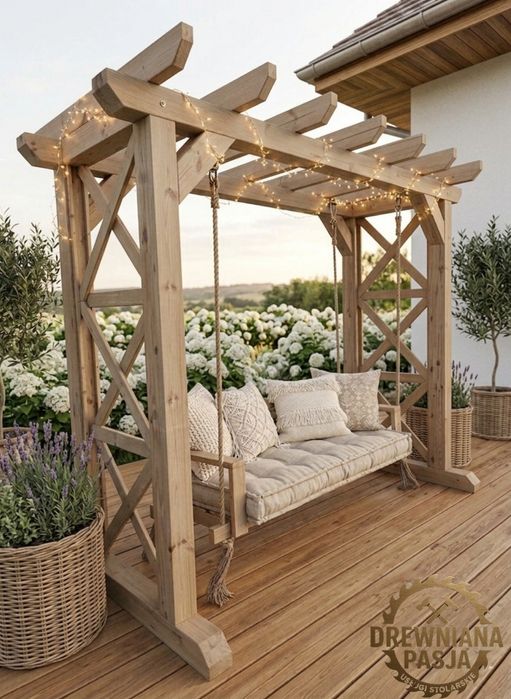 Huśtawka Ogrodowa Drewniana. TRANSPORT POLSKA! SUSZONE DREWNO!