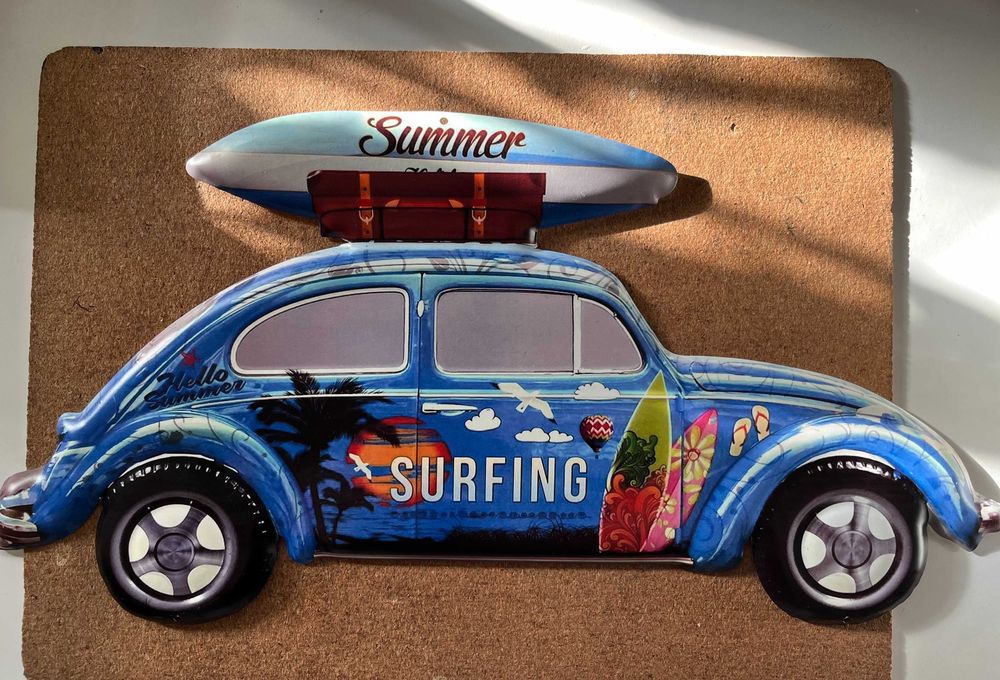 Surfing 3D metal wall plaque art