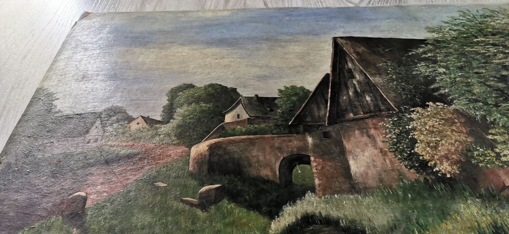 Obraz olejny na płycie rok 1927.