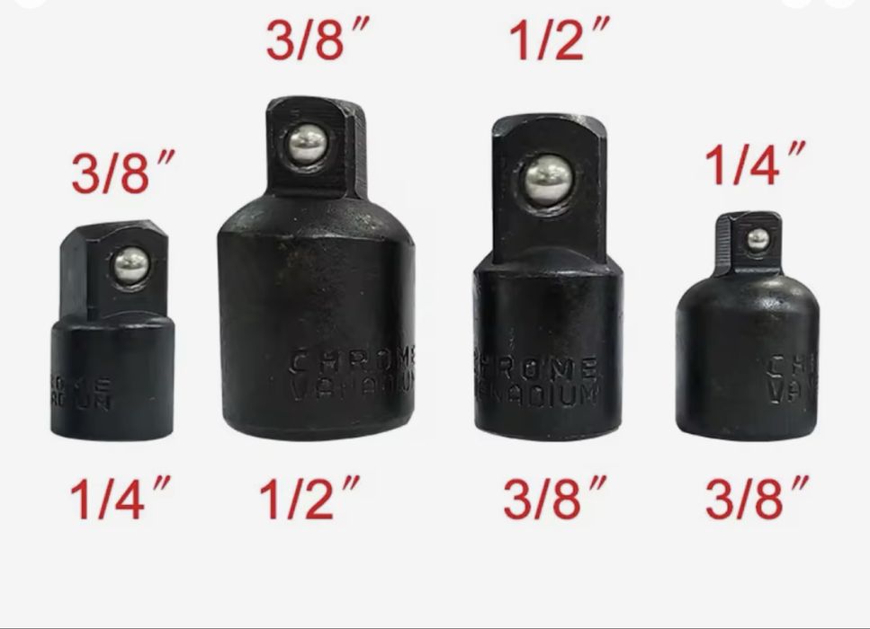 Набор ударних адаптерів перехідників квадрату інструменту 1/4 3/8 1/2