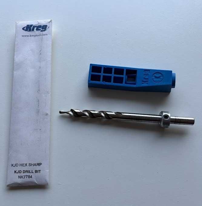 Kit Gabarito Furação Oblíqua Kreg Jig + Broca Escalonada KJD com Anel