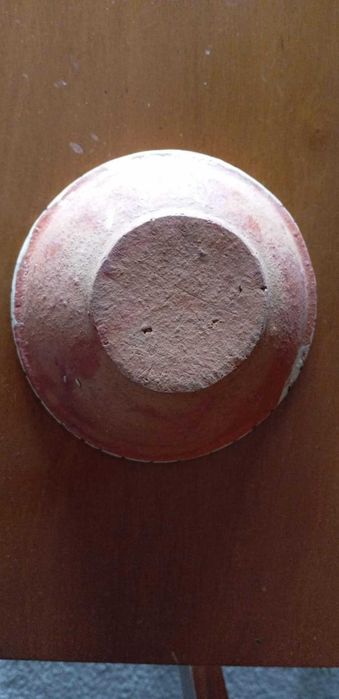 Taça antiga, artesanal, em barro vidrado