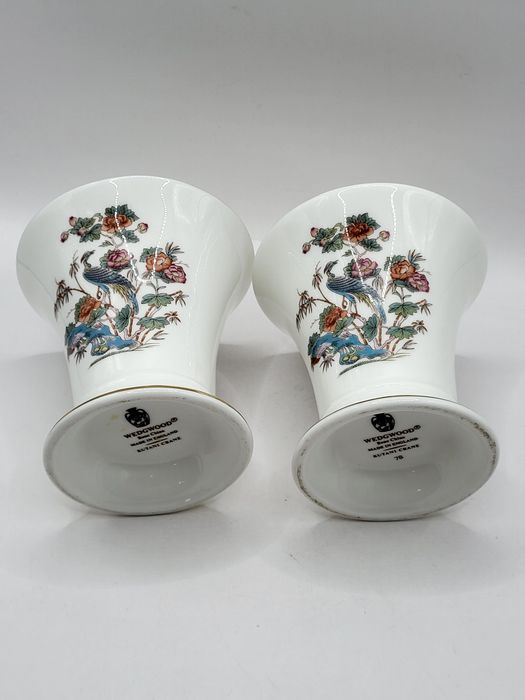 Porcelanowe wazony, 2 szt. Wedgwood Kutani Crane