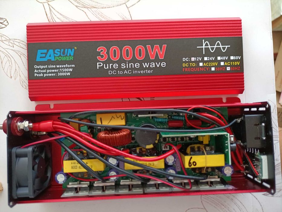 Правильний інвертор 12в 24в 1000 3000 Ват чистий синус Преобразователь